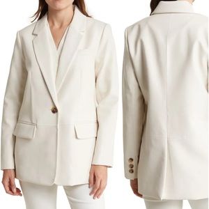 White faux leather blazer XS/S